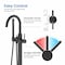 Kibi Circular Floor Mount Tub Filler With Hand Shower - Matte Black KTF301MB - alternate 8